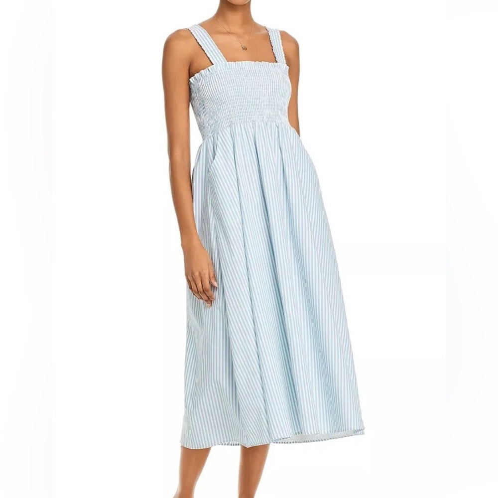 Petersyn Light Blue Striped Midi Dress